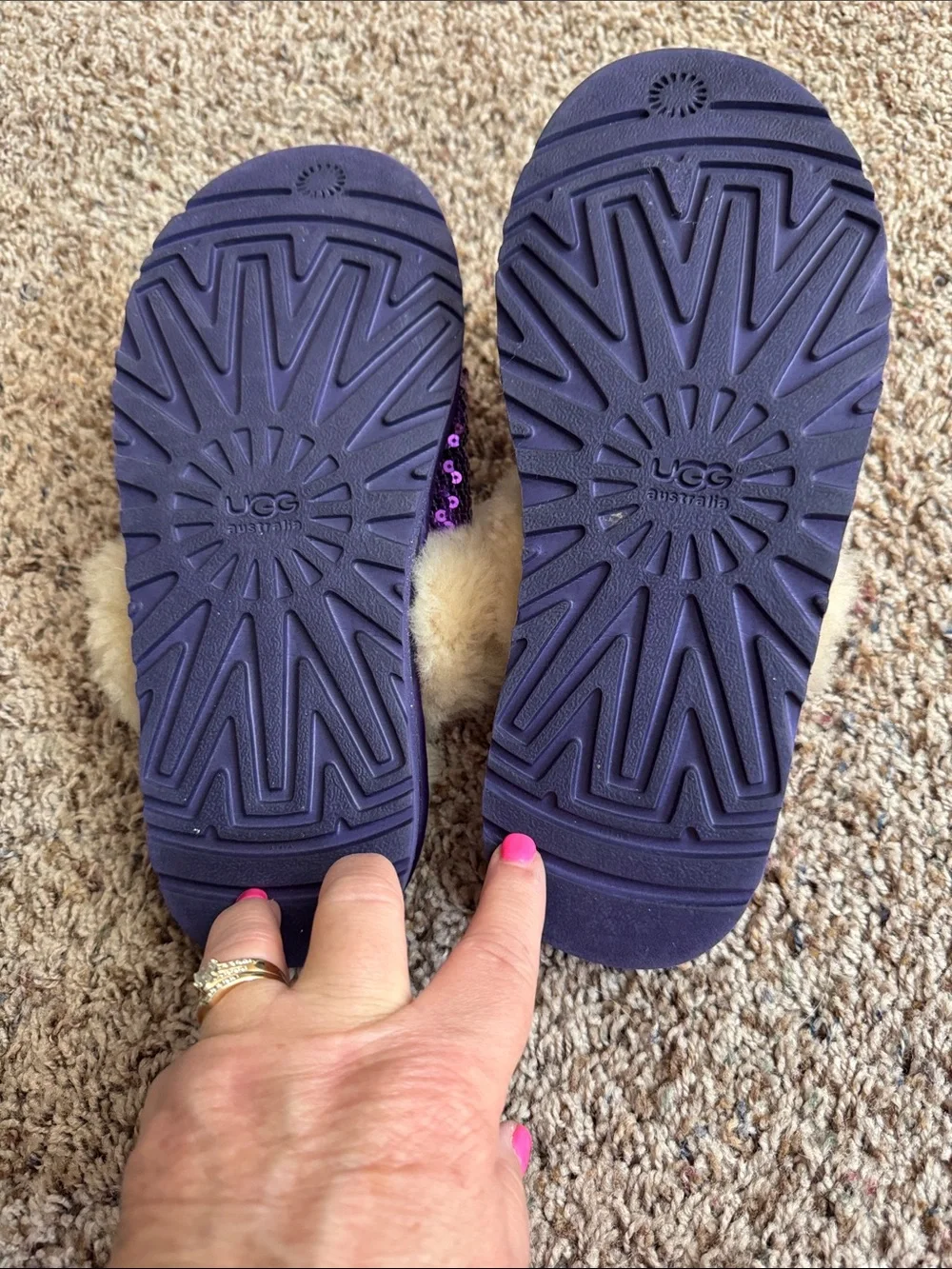 UGG Kids Purple Sequin Shearling Slippers